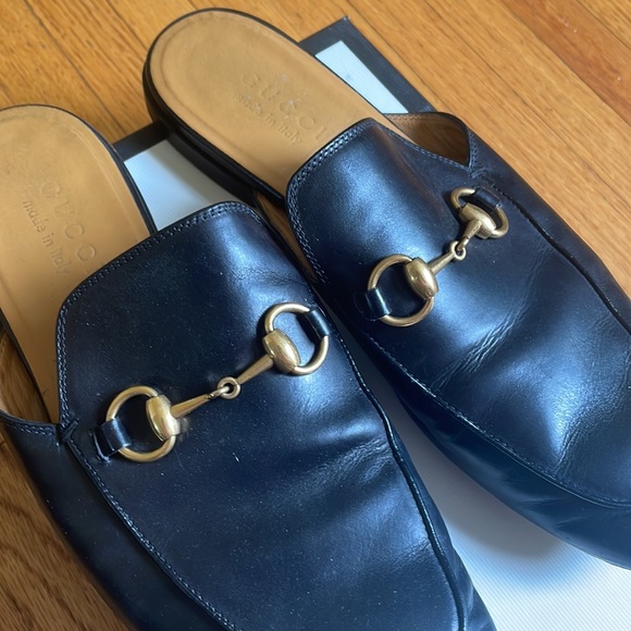 GUCCI Princetown Black Leather Slides - Picture 3 of 7